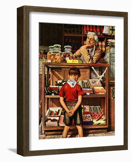 "Penny Candy," September 23, 1944-Stevan Dohanos-Framed Premium Giclee Print