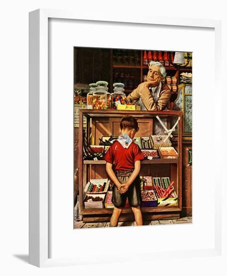 "Penny Candy," September 23, 1944-Stevan Dohanos-Framed Premium Giclee Print
