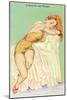 Penny for Your Thoughts, Redhead in Lingerie-null-Mounted Art Print