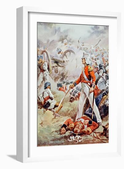 Pennycuick Was Killed: His Gallant Son, a Mere Lad, Sprang Forward and Bestrode His Father's Body-Walter Paget-Framed Giclee Print