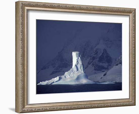 Penola Strait, Pleneau Island, Columnar Iceberg in Evening Light, Antarctica-Allan White-Framed Photographic Print