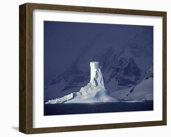 Penola Strait, Pleneau Island, Columnar Iceberg in Evening Light, Antarctica-Allan White-Framed Photographic Print