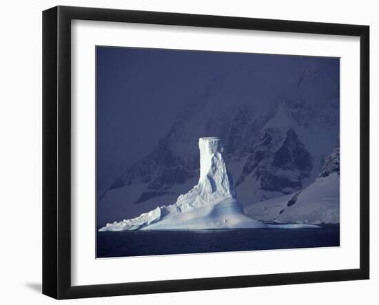 Penola Strait, Pleneau Island, Columnar Iceberg in Evening Light, Antarctica-Allan White-Framed Photographic Print