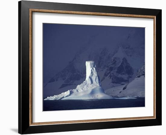 Penola Strait, Pleneau Island, Columnar Iceberg in Evening Light, Antarctica-Allan White-Framed Photographic Print