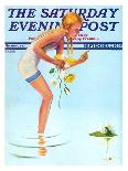 "Sitting on the Diving Board," Saturday Evening Post Cover, August 19, 1933-Penrhyn Stanlaws-Giclee Print