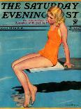 "Sitting on the Diving Board," Saturday Evening Post Cover, August 19, 1933-Penrhyn Stanlaws-Giclee Print