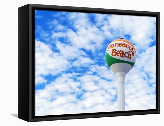 Pensacola Beach Florida Iconic Beach Ball Water Tower with Blue Skies-Cory Woodruff-Framed Premier Image Canvas