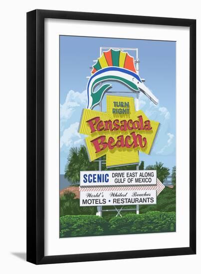 Pensacola Beach, Florida-Lantern Press-Framed Art Print