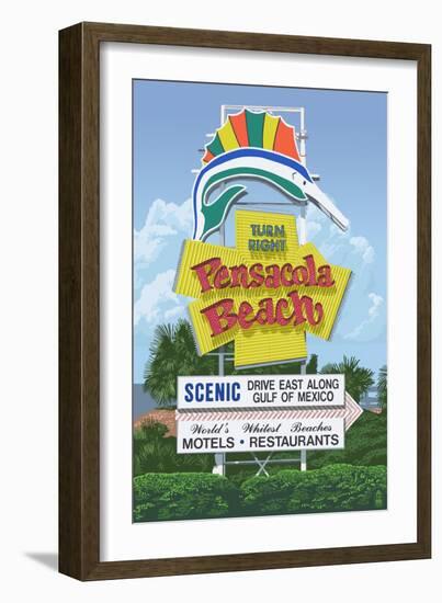 Pensacola Beach, Florida-Lantern Press-Framed Art Print