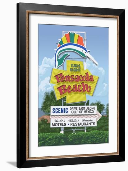 Pensacola Beach, Florida-Lantern Press-Framed Art Print