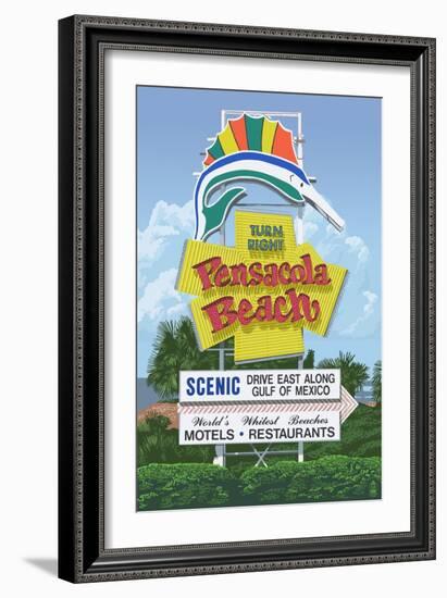 Pensacola Beach, Florida-Lantern Press-Framed Art Print