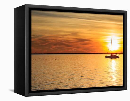 Pensacola Florida Sunset with Sailboat in Background-Steven D Sepulveda-Framed Premier Image Canvas