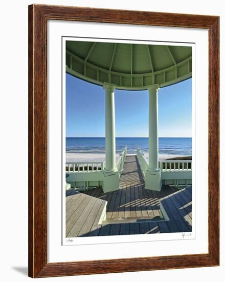 Pensacola St. Beach Pavilion-John Gynell-Framed Giclee Print