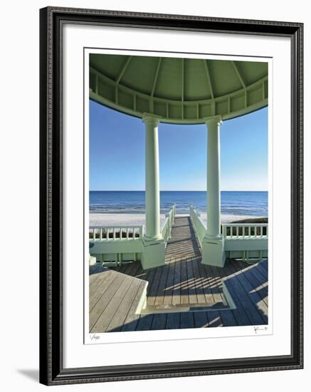 Pensacola St. Beach Pavilion-John Gynell-Framed Giclee Print