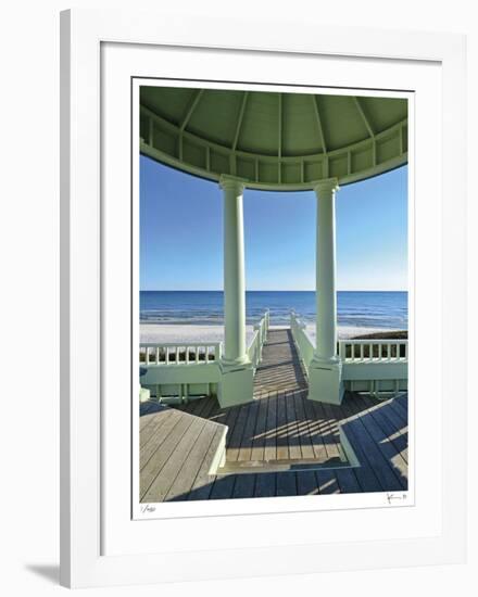 Pensacola St. Beach Pavilion-John Gynell-Framed Giclee Print