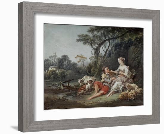 "Pense-t-il aux raisins?", 1747-Francois Boucher-Framed Giclee Print