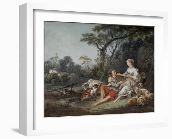 "Pense-t-il aux raisins?", 1747-Francois Boucher-Framed Giclee Print