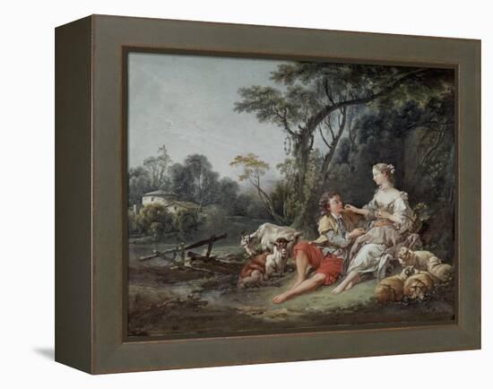 "Pense-t-il aux raisins?", 1747-Francois Boucher-Framed Premier Image Canvas