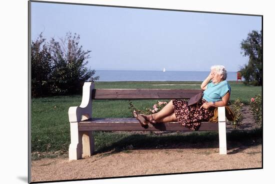 Pensioner Relaxing on a Bench-Victor De Schwanberg-Mounted Photographic Print
