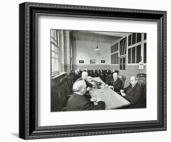 Pensioners Playing Cards in the Mens Day Room, Lambeth Home for Aged Poor, London, 1935-null-Framed Photographic Print