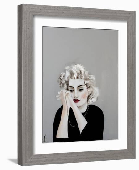 Pensive Marilyn with Pearls, 2017-Susan Adams-Framed Giclee Print