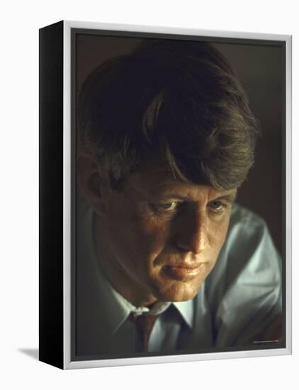 Pensive Portrait of Presidential Contender Bobby Kennedy During Campaign-Bill Eppridge-Framed Premier Image Canvas