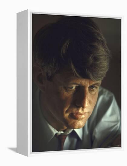 Pensive Portrait of Presidential Contender Bobby Kennedy During Campaign-Bill Eppridge-Framed Premier Image Canvas