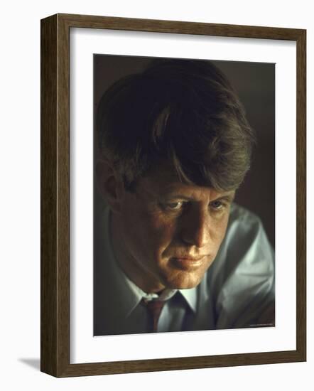 Pensive Portrait of Presidential Contender Bobby Kennedy During Campaign-Bill Eppridge-Framed Photographic Print