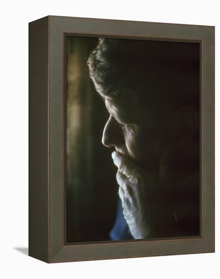 Pensive Portrait of Robert F. Kennedy-Bill Eppridge-Framed Premier Image Canvas