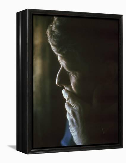 Pensive Portrait of Robert F. Kennedy-Bill Eppridge-Framed Premier Image Canvas