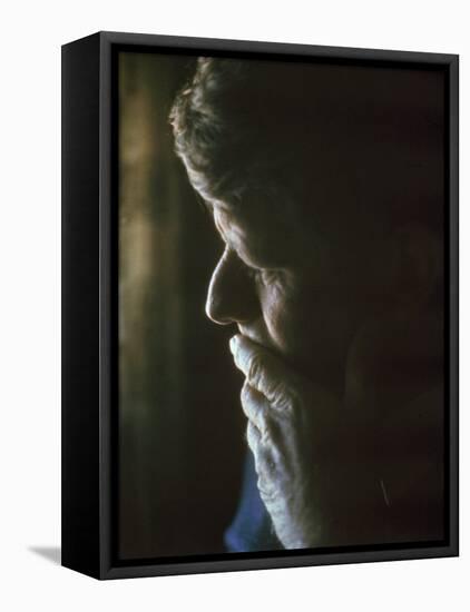 Pensive Portrait of Robert F. Kennedy-Bill Eppridge-Framed Premier Image Canvas
