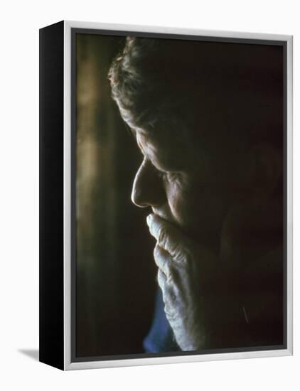 Pensive Portrait of Robert F. Kennedy-Bill Eppridge-Framed Premier Image Canvas