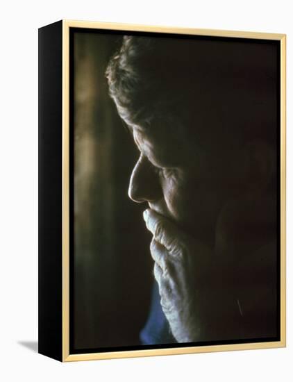 Pensive Portrait of Robert F. Kennedy-Bill Eppridge-Framed Premier Image Canvas