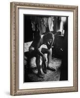 Pensive Portrait of Young African American Alone in His Room from Youth Essay-Gordon Parks-Framed Photographic Print