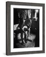 Pensive Portrait of Young African American Alone in His Room from Youth Essay-Gordon Parks-Framed Photographic Print