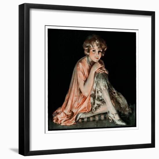 "Pensive Woman,"February 9, 1924-Pearl L. Hill-Framed Giclee Print