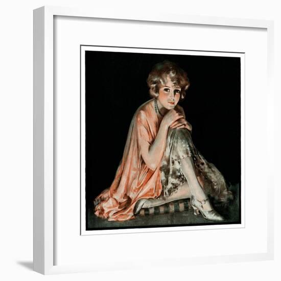 "Pensive Woman,"February 9, 1924-Pearl L. Hill-Framed Giclee Print