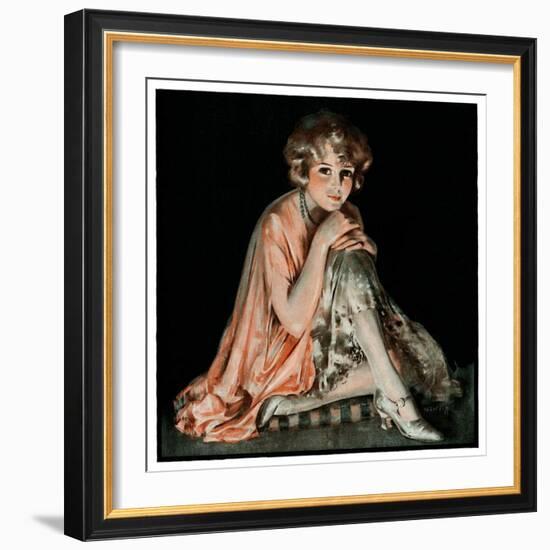 "Pensive Woman,"February 9, 1924-Pearl L. Hill-Framed Giclee Print