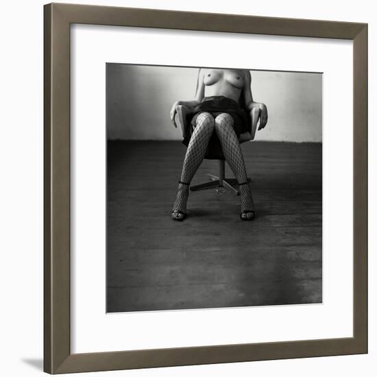 Pentacon Six Camera Shot of Topless Woman in Fishnet Stockings-Rafal Bednarz-Framed Photographic Print