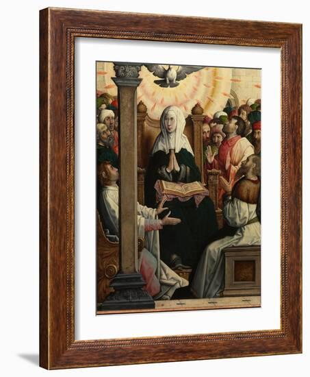 Pentecost, 1514-19 (Painting)-Juan de Flandes-Framed Giclee Print