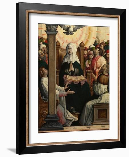 Pentecost, 1514-19 (Painting)-Juan de Flandes-Framed Giclee Print