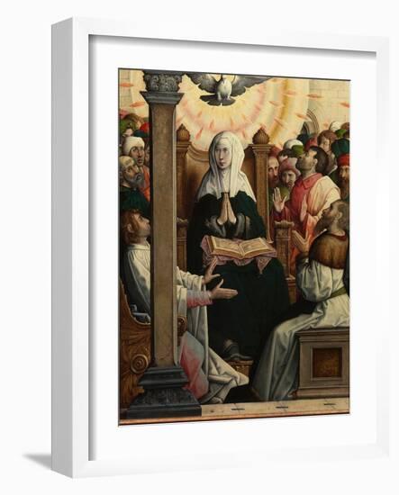 Pentecost, 1514-19 (Painting)-Juan de Flandes-Framed Giclee Print