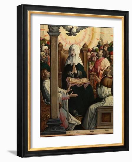 Pentecost, 1514-19 (Painting)-Juan de Flandes-Framed Giclee Print