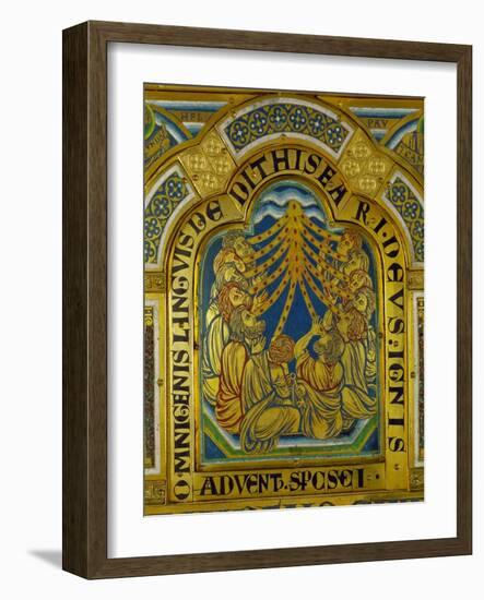 Pentecost, Enamel from the Verdun Altarpiece, 12th Century-Nicholas of Verdun-Framed Giclee Print