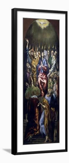 Pentecost, Panel from Altarpiece Commissioned for the Colegio De Dona Maria De Aragon in Madrid-El Greco-Framed Giclee Print