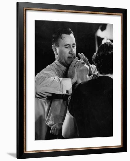 Pentecostal Evangelist Oral Roberts Practicing Faith Healing on Sick Child in Tent-Carl Mydans-Framed Premium Photographic Print