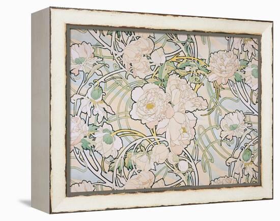 Peonies, 1897-Alphonse Mucha-Framed Premier Image Canvas