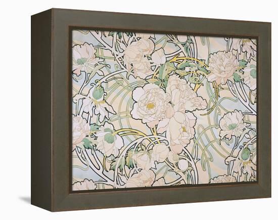 Peonies, 1897-Alphonse Mucha-Framed Premier Image Canvas