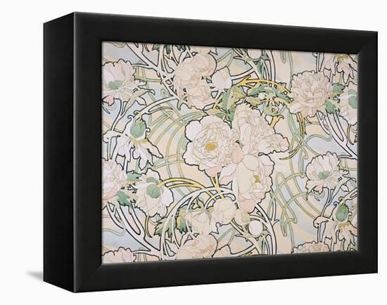 Peonies, 1897-Alphonse Mucha-Framed Premier Image Canvas