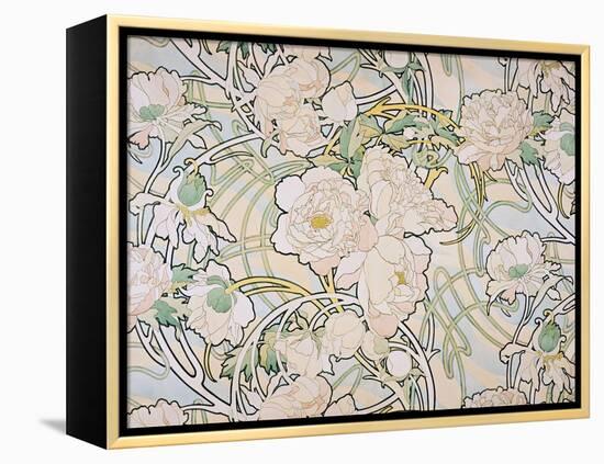 Peonies, 1897-Alphonse Mucha-Framed Premier Image Canvas